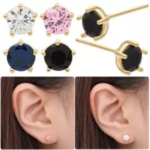 14K 골드필드 핀 베이직 이무 5mm 큐빅 골 예쁜 여성