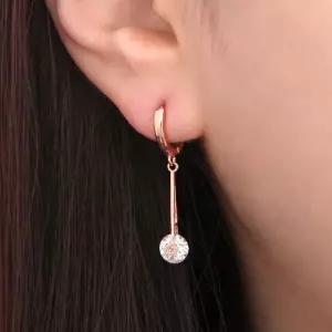 14K 금침 큐빅 별 란우 드롭 원터치 귀걸이 기본 예쁜