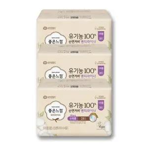 좋은느낌 유기농 순면커버 팬티라이너 수퍼롱 28개입 3팩 (총84개)