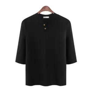 빅사이즈 슬라브 헨리넥 7부티 반팔티셔츠 NR580T