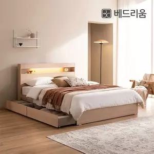 [신세계라이브쇼핑]냉감침구 증정 [베드리움] 파인드 LED 서랍형침대SS-독립 자카드