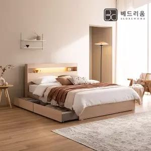 [베드리움] 파인드 LED 서랍형침대Q+본넬 매트리스
