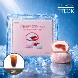 [롯데백화점]더바른 [더바른떡] 국산 딸기 듬뿍 딸기크림떡 개별포장 아이스크림떡 떡 선물