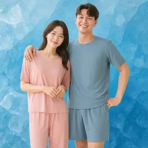 냉장고급 시원함 빅사이즈 여름 커플 반팔 잠옷세트