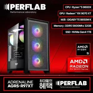 라이젠5 9600X RX9070XT 게이밍 컴퓨터 어드레날린 AGR5-R97XT 라데온 그래픽카드 AMD 데스크탑 조립 PC 본체