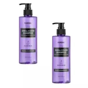 쿤달 올데이 스멜커버 청소년샴푸 플럼앤그레이프프룻 400ml x 2개 정수리 냄새 두피 유분 케어 딥클렌징
