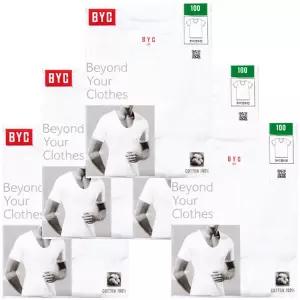 [하프클럽/BYC]BYC빅사이즈 U넥라운드반팔 순면런닝5매 BYC1903