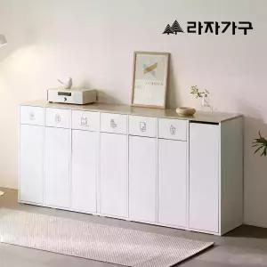 라자가구 리빈 E0등급 재활용 분리수거함 수납장 4칸 70L 4colors