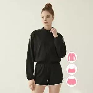 [하프클럽/베이직 엘르]베이직엘르 집업 래쉬가드 비치반바지 세트 BEL-Z204K