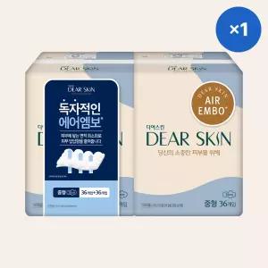디어스킨 에어엠보 생리대 기획세트 (중형 36P X 2팩)