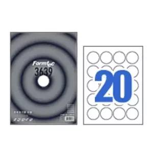 폼텍 분류표기용 원형 라벨 라벨지 100매 20칸 38mm