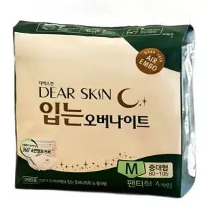 디어스킨 에어엠보 입는 오버나이트 중대형 4p X 4팩 / 숙면팬티, 입는 생리대 팬티형