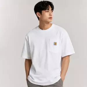 [칼하트] 워크웨어 포켓 반팔티셔츠 화이트 K87-WH