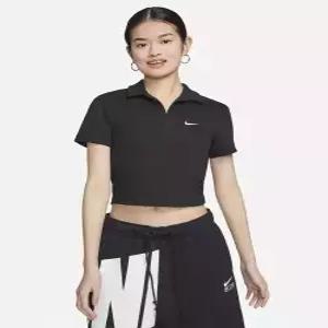 나이키 nike 스포츠웨어 에센셜 반소매 폴로 탑 W - 블랙화이트 DV7885-010