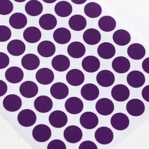 10mm 원형 컬러 스티커 60매세트(퍼플)