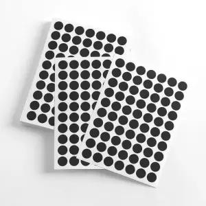 10mm 원형 컬러 스티커 60매세트(블랙)