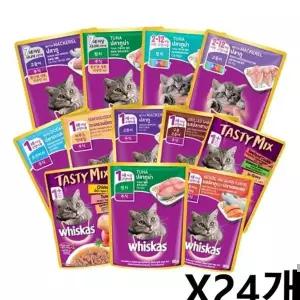 위스카스 파우치 고양이 수분보충 간식 80g X24개