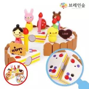 헤이지 C0502 브레인숲 생일케이크 1호 케이크장난감 아기원목케이크 원목케이크장난감
