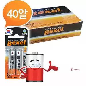 벡셀 박 소형건전지 AA건전지 알카라인 40P 40P박mno987