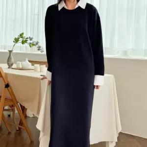 빅사이즈 하객 77사이즈 정장 롱 88사이즈 셔츠형 블랙 원피스 여성 라렌 임부복 셔츠 임산부