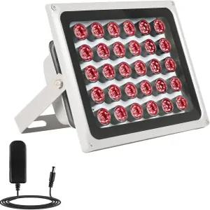 Lonnky IR 조명기 30 LED 850nm 장거리 최대 330피트/100m 90도 광각 적외선 홍수등 IP67 카메라 조명