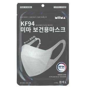 미마 KF94 대형(성인남성) 숨쉬기편한 귀안아픈 마스크 화이트 20매