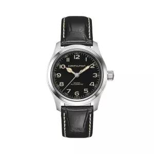 [하프클럽/해밀턴]해밀턴 H70405730 카키필드 머피 남성 가죽 오토매틱 38mm