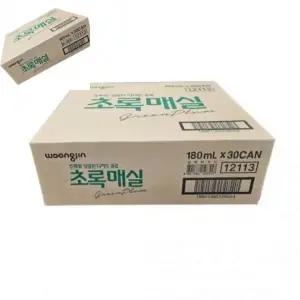 웅진 초록 매실 캔음료 180ml x 30개입 미니캔 미니과일캔음료 청매실음료 가정용 탄산없는음료