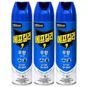 [에프킬라] 무향 에어로졸 600mlX3개 모기약 파리 나방 러브버그 살충제