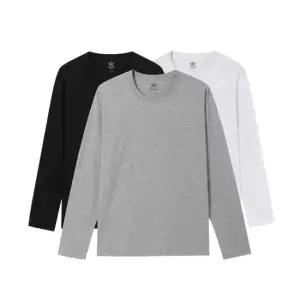 라이프폼 3장1세트 남성 여성 순면 무지 라운드 긴팔 무지티 기본티 티셔츠 흰티 면티 긴팔티