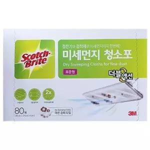 3M 스카치브라이트 미세먼지 마른걸레 청소포 80매