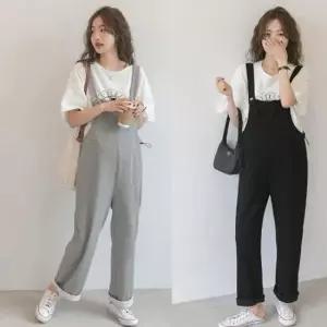데일리 키밍 캐주얼 임산부 멜빵바지 팬츠 임부복바지 와이드