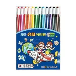 지구화학 글라스메이트 슈퍼색연필 12색 박스