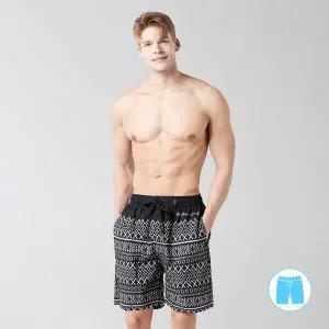 [베이직엘르] 남성인 모노톤 패턴 보드숏 비치반바지 BEM S951K_P336001686
