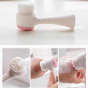 GEEKISTORE 3D 양면 실리콘 페이셜 클렌저 수동 마사지 브러쉬 소프트 브리스톨 페이스