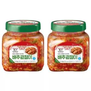종가 배추 겉절이 김치(1.1kg×2개) 집밥 밥반찬 자취 혼밥 즉석밥 한끼 2.2kg 1세트 비상식량