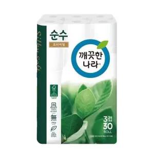 [하프클럽/오티마트]깨끗한나라 순수 프리미엄 3겹 30롤 33m