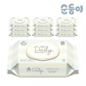 순둥이 데일리 생분해 물티슈 캡형 80매 10팩 (DaC-01)