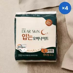 디어스킨 에어엠보 입는 오버나이트 특대형 4p X 4팩 / 숙면팬티, 입는 생리대 팬티형