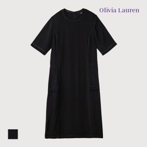 올리비아로렌 [OLIVIA LAUREN] 인견 네크 시보리 원피스_VOCOA4M5316