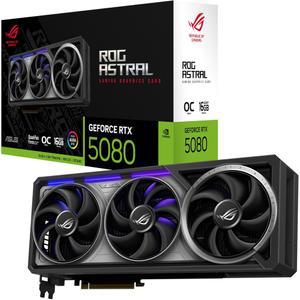 ROG Astral GeForce RTX 5080 16GB DR7 OC 에디션 게이밍 그래픽 카드 PCIe 5 0 HD /DP 2 1 3 8슬롯 4팬 디자인