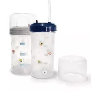 요양물병 실리콘 빨대물병 애니멀 400ml