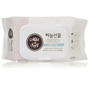 휴대용물티슈 하늘선물 물티슈 캡형 100매 10개