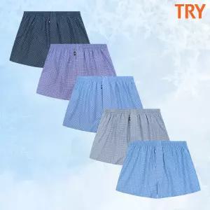 TRY 남성 쾌적프레쉬 순면 트렁크 5종 세트TT03