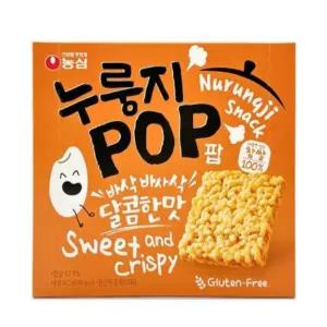 루리점빵 농심 누룽지팝 달콤한맛 누룽지 과자 142g 8개 쌀스낵 단체간식꾸러미