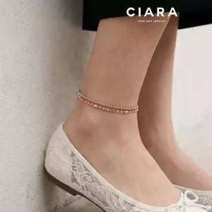 [씨아라]CIARA 14K Grosseto 볼드 레이어드 투라인 발찌(GoldPlated)