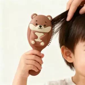 곰 귀여운 헤어 빗 정전기 방지 곱슬머리 미니 휴대용 여행 브러시 스타일링 도구