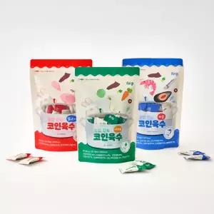 [퍼기] 아기 코인 육수 이유식 재료 고체 2봉(40개) 해물 닭고기 채소