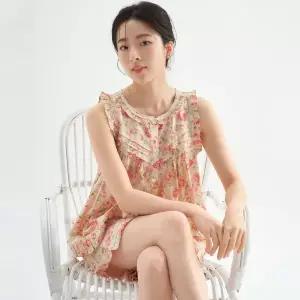 [보리보리/메이플라워]로열장미 나시 순면 여성 빅사이즈 잠옷 세트