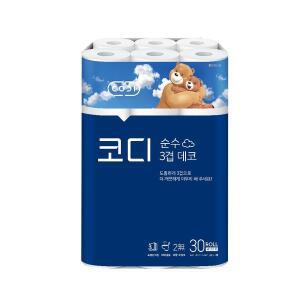 코디 순수 3겹데코 30롤 30m 화장지 x 2개
